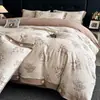 Estilo retro americano, agradable para la piel, juego de ropa de cama de cuatro piezas de gasa de doble capa, sábana de cama, funda de edredón y sábana bajera de algodón y lino puro, adecuado para todas las estaciones