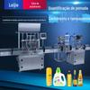 Linha de Enchimento de Pasta Totalmente Automática de Quatro Cabeças, Linha de Enchimento de Líquidos Totalmente Automática, Adequada para Detergente para Roupa, Molho de Soja, Óleo Comestível, Etc.