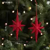Enfeite Pendente Brilhante em Forma de Estrela, Estrela Octogonal Irregular, Decoração de Árvore de Natal, Enfeite de Porta, Decorações de Natal