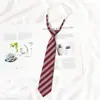 Corbata Rayada Rojo Vino para Mujer, Estilo Japonés, Estilo jk, Estilo Preppy, Persona Perezosa, Foto sin Trabajar, Material Escolar, dk Corto Marrón Hombre