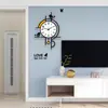 Reloj de Pared Digital de Arte Creativo de Moda de Pájaro Nórdico Reloj Acrílico Silencioso Reloj para Sala de Estar Dormitorio del Hogar