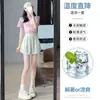 Shorts de Seda de Hielo Blancos para Mujer Verano 2023 Cintura Alta Corte Holgado Pierna Ancha Casual Pantalones Holgados Finos para Mujer