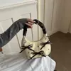 Bolso de Hombro Individual Casual con Personalidad Estilo Coreano Dulce Plisado para Mujer con Lazo de Moda Textura de Alta Calidad Bolso Cruzado Elegante