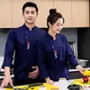 Uniforme de Chef de Hotel Manga Longa Masculino Estilo Chinês Restaurante Catering Cozinha Panificação Roupas de Trabalho Respiráveis Manga Curta