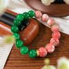 Pulsera de Cerámica Guofeng Retro Jade Cuarcita Cian Seca Color Esmalte Artificial