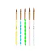 Cepillos de uñas arte de uñas paquete de 5 portabolígrafos en espiral juego de bolígrafos de cristal arte de uñas bolígrafo de color tallado bolígrafo para uñas