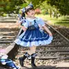 Niña Pequeña Judy Oficial de Policía Conejo Lolita Vestido de Princesa Zootopia Vestido Estilo Dibujo Animado Vestido para Fiesta de Cumpleaños