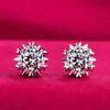 Aretes de moissanita simulación de transmisión en vivo para mujer estilo Ins amor plata de ley S925 circonita seis garras aretes de moissanita aretes