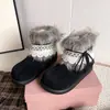 Botas de nieve mullidas estilo milenio para mujer 2026 invierno con felpa cálida suela gruesa zapatos de algodón patata botas cortas mullidas para mujer zapatos de mujer