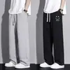 Calça de moletom reta plus size com estampa personalizada, moderna e estilosa, calça esportiva casual solta e com caimento para primavera, outono e verão