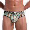 Ropa Interior Sexy para Hombre de Comercio Exterior Tanga con Estampado de Leopardo Cintura Baja Transpirable Estampado en Contraste Tanga Sexy para Hombre