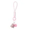 Lanyard para Teléfono Tejido de Oso de Caramelo Estilo Ins, Correa de Muñeca con Colgante de Resina Suave y Lindo, Llavero Femenino al por Mayor