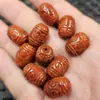 Jadeíta Jade cuentas de grano cruzado rojo Jade cuentas sueltas rojo verde seco relieve luantong cuentas de tambor de cintura accesorios de joyería cuentas