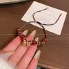 Pulseira de Laço com Pedras Vermelhas para Mulheres, Pulseira com Design Retrô de Nicho, Presente de Ano Novo para Melhor Amiga, Joias para Atacado