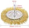 Escova de Aço 6mm Metal Madeira Lixamento Remoção de Ferrugem Venda Quente Transfronteiriça Escova de Polimento Esmerilhadeira Elétrica Furadeira Elétrica Roda de Aço Tipo Caneta