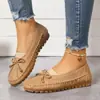 Zapatos Planos Casuales de Nuevo Estilo para Primavera y Otoño de Talla Grande Moda Slip-On Poco Profundos con Lazo Zapatos Planos para Mujer