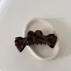 Presilha de banana com laço de bolinhas estilo coreano para mulheres, presilha de garra para rabo de cavalo alto, presilha vertical para a parte de trás da cabeça, presilha para penteado com toque de alta qualidade