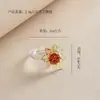 Anillo de Vidrio Glaseado Zibo Joyería de Vidrio Pareja de Pandas Fotografías Nicho Diseño Original Sentido Regalo para Novia Manualidades