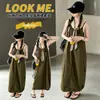 Conjunto de Falda con Tirantes de Verano para Niñas 2026 Nuevo Estilo Moda Ropa de Trabajo Falda Larga Chaleco Conjunto Casual de Dos Piezas