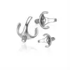Ajuste Vazio de Três Garras em Liga de Titânio F136 para Contas Redondas de Opala e Zircônia G23 Ajuste Vazio Acessórios para Joias de Piercing DIY Ajuste
