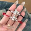 Pulseira de corda de cachorro de prata 999 com linha de pé faça você mesmo, linha fofa de cachorro golden retriever, contas de transferência de prata esterlina, acessórios