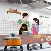 Adhesivo de Cocina a Prueba de Aceite Pared de Estufa Papel Tapiz Autoadhesivo Impermeable y a Prueba de Fuego Rango de Campana de Alta Temperatura Película Decorativa para Pared