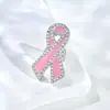 Broche de Fita Rosa com Gotejamento de Óleo Preto Emblema de Liga Metálica Logo de Publicidade de Bem-Estar Público para Cuidados com o Peito Acessórios de Logo