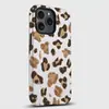 Adequado para iPhone 16/17 Promax Estilo Cool Ins Nicho Capa de Celular Costurada com Maçã 15 Estampa de Leopardo Colorida