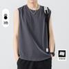 Kun Hai Peng Yun - Chaleco de verano de color liso para hombre, sin mangas, deportivo, camiseta de fitness, camisa holgada