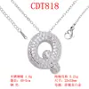 Moderna y Versátil Colgante de Alfabeto Inglés de 26 Letras con Microincrustaciones de Cobre Puro Cadena para Clavícula Suministro Directo Joyería de Collar para Mujer