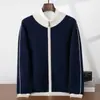 Comércio Exterior Inverno Novo Masculino Lã Pura Zíper Gola Alta Meio Cardigã Engrossado Quente Casual Jaqueta Estoque de Fábrica