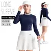 Ropa de Golf Pgm para Mujer Tops Otoño Aspecto Adelgazante Deporte para Mujer Camiseta Interior Ajustada Cálida Estilo Deportivo