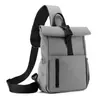 Nova bolsa peitoral masculina com fecho enrolado, bolsa de ombro casual simples para negócios transfronteiriça, bolsa transversal leve e estilosa para iPad para o dia a dia