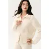 ¡Tejido de punto trenzado retro! Nuevo cárdigan de cachemira otoño/invierno para mujer, con cuello de solapa, prenda exterior de cachemira y patrón de onda de punto trenzado con cremallera.