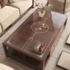Nuevo Estilo Chino PVC Hueco Impreso Vidrio Suave Semitransparente Mesa de Café Sala de Estar Mantel Impermeable a Prueba de Aceite Lavable