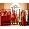 Novo Rack de Exposição para Loja de Roupas Estilo Chinês Cabideiro de Madeira Maciça Rack de Exposição para Loja de Roupas Femininas Rack de Exposição com Prateleiras em Ilha