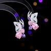 Pendientes de lujo ligeros de estilo francés con nicho de aguja de plata s925 de alta calidad con incrustaciones de circonita brillante y doble mariposa voladora Biyi