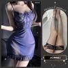 Lencería Sexy con Ribete de Encaje, Con Aros, Camisola Fruncida, Camisón Transparente Estilo Europeo y Americano, Nuevo Conjunto Qqny