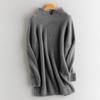 Suéter de cachemira de invierno para mujer, jersey de punto de cachemira pura, holgado, de longitud media y cuello alto.