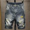 Shorts de Mezclilla para Hombre 2024 Verano Sueltos Rectos Modernos Casuales Pantalones Estilo Coreano Marca de Moda de Verano Pantalones Versátiles