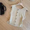 Hermoso Cárdigan Chaleco de Punto Color Rosa Coral Estilo Coreano para Mujer, Ropa de Exterior de Verano con un Diseño Elegante y una Elegancia Impresionante, Top sin Mangas para Superponer