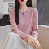 Suéter Delgado Mezclado de Lana Lyocell para Mujer, Jersey Holgado de Combinación para Todo, Suéter Peinado, Suéter Delgado Básico