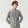 Suéter de punto abierto con cuello medio, estilo suave y relajado para mujer, casual, corte holgado, manga larga, elegante, hecho de cachemira