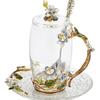 Tazas de Venta Directa de Fábrica, Tazas para Té de Flores, Tazas Creativas para Agua, Tazas de Café de Esmalte de Lujo Ligero, Vasos de Vidrio para Uso Doméstico, Alto Valor Estético