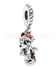 Plata Chapada Panjia Mickey Minnie con Cuentas Encanto de Estrella Azul Colgante de Taza de Café Accesorios de Pulsera de Manzana Roja diy