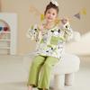 Pijama para Niñas Primavera y Otoño Algodón Puro Traje de Manga Larga Princesa Merleti Bebé Niña Pequeña Ropa Delgada para Casa