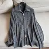 2026 Suéter Grueso de Lana Nueva Estilo Old Money Casual con Doble Cremallera Cárdigan Top para Mujer Venta al por Mayor H11ES02057
