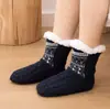 Calcetines de casa de terciopelo grueso cálidos antideslizantes de silicona para otoño e invierno, calcetines de suelo de lana de cordero para adultos
