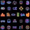 50 Pegatinas de Estilo Neón para Consola de Juegos y Controladores de Juegos, Pegatinas de Graffiti Personalizadas Neón para Cuaderno, Taza de Agua, Patineta, Pegatinas Impermeables