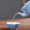 Esmalte Color Azul y Flor Juego de Té de Viaje suit Una Tetera Dos Tazas Juego de Té de Alta Calidad Bolsa de Almacenamiento Portátil Taza Expreso Venta al por Mayor